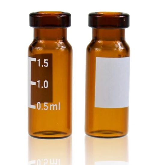 Viales de vidrio, ambar con zona de escritura, de encapsulado, de boca ancha de 2ml (caja x 100 unidades)